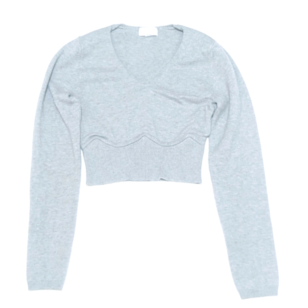 Dictionary | Knit | Cropped | Sweater | VNeck | Ribbed | Soft | Balletcore | Y2K